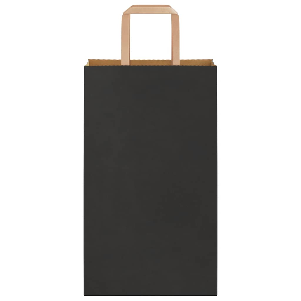 Paper Bags 50 pcs with Handles Black 21x11x36 cm