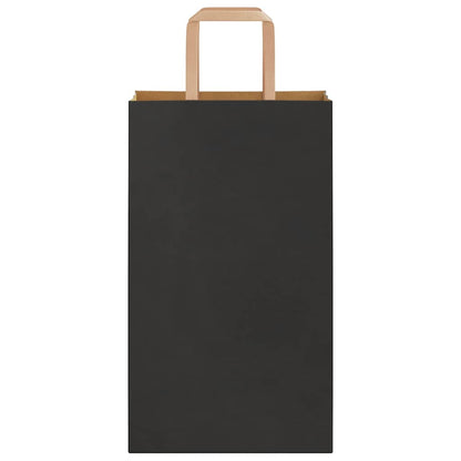 Paper Bags 50 pcs with Handles Black 21x11x36 cm