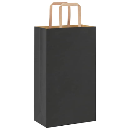 Paper Bags 50 pcs with Handles Black 21x11x36 cm