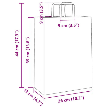 Paper Bags 50 pcs with Handles Black 26x12x35 cm