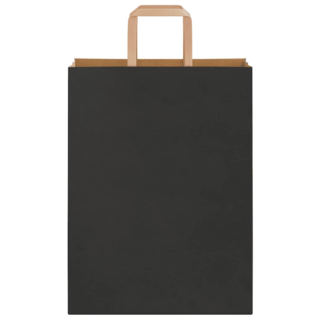 Paper Bags 50 pcs with Handles Black 26x12x35 cm