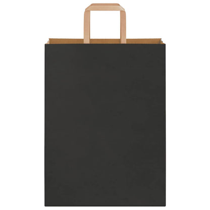 Paper Bags 50 pcs with Handles Black 26x12x35 cm