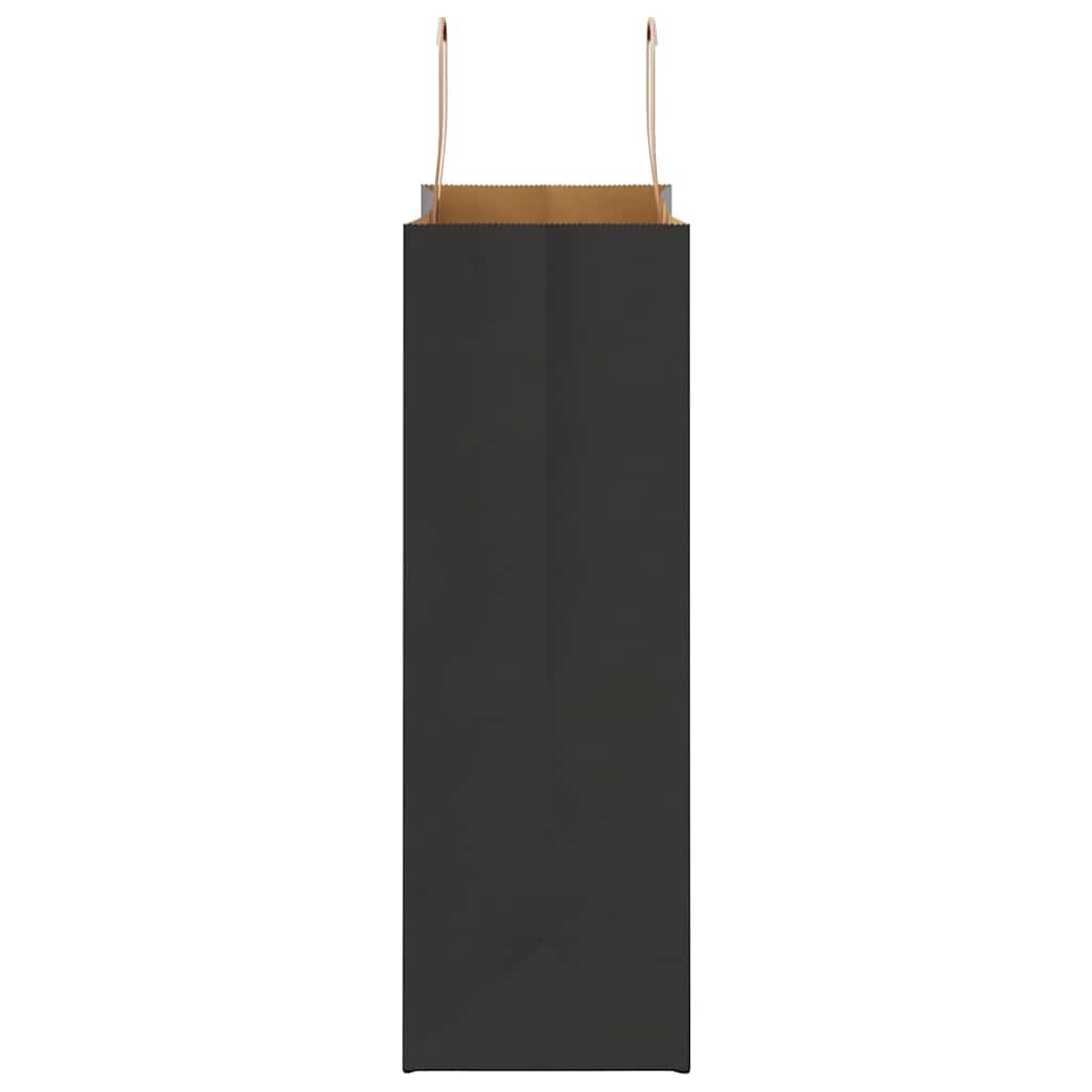 Paper Bags 50 pcs with Handles Black 26x12x35 cm
