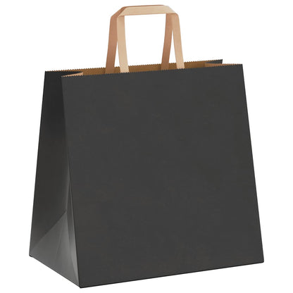 Paper Bags 50 pcs with Handles Black 26x17x25 cm