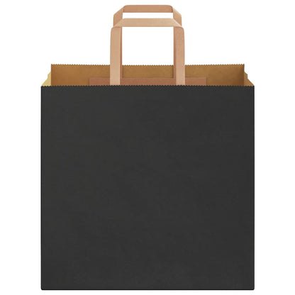 Paper Bags 50 pcs with Handles Black 26x17x25 cm