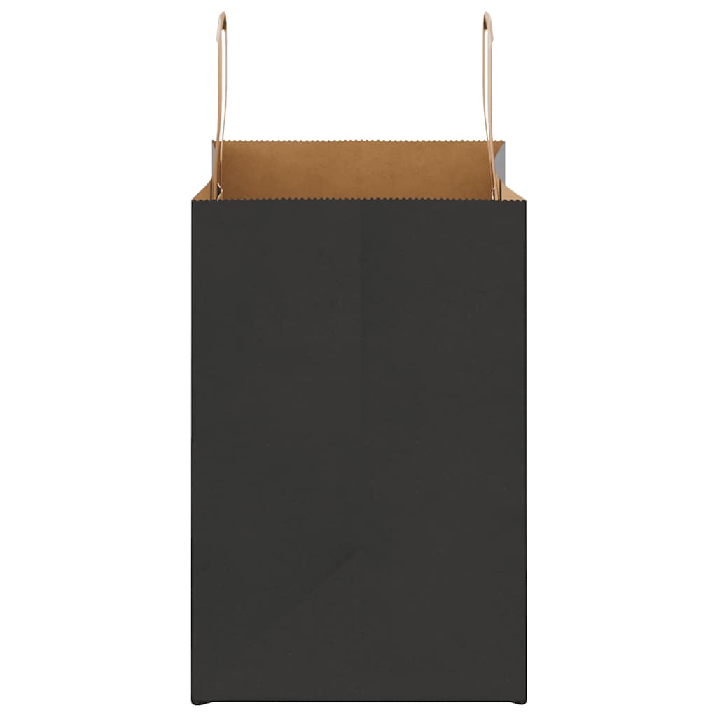 Paper Bags 50 pcs with Handles Black 26x17x25 cm