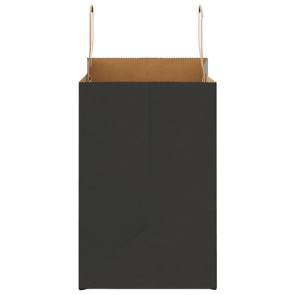 Paper Bags 50 pcs with Handles Black 26x17x25 cm