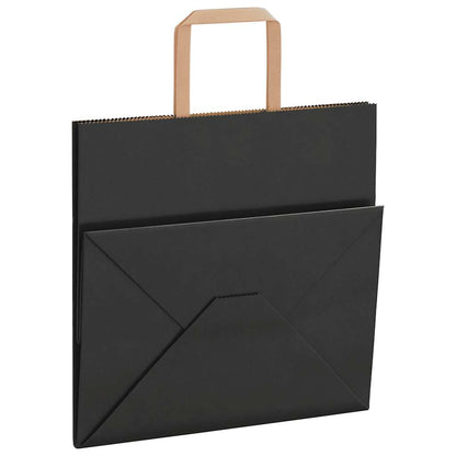 Paper Bags 50 pcs with Handles Black 26x17x25 cm