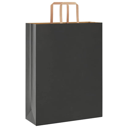 Paper Bags 50 pcs with Handles Black 32x12x42 cm