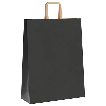 Paper Bags 50 pcs with Handles Black 32x12x42 cm
