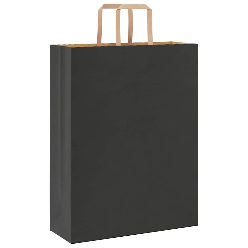 Paper Bags 50 pcs with Handles Black 32x12x42 cm