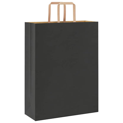 Paper Bags 50 pcs with Handles Black 32x12x42 cm