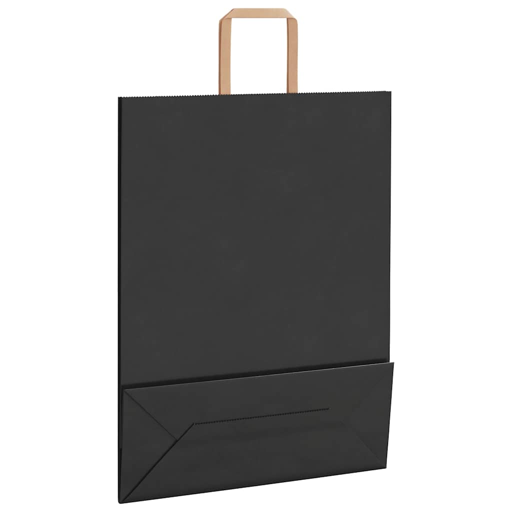 Paper Bags 50 pcs with Handles Black 32x12x42 cm