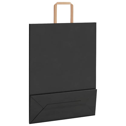 Paper Bags 50 pcs with Handles Black 32x12x42 cm