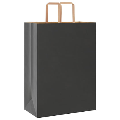 Paper Bags 50 pcs with Handles Black 32x17x44 cm