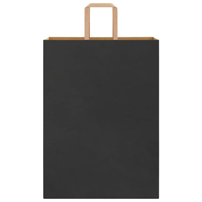 Paper Bags 50 pcs with Handles Black 32x17x44 cm