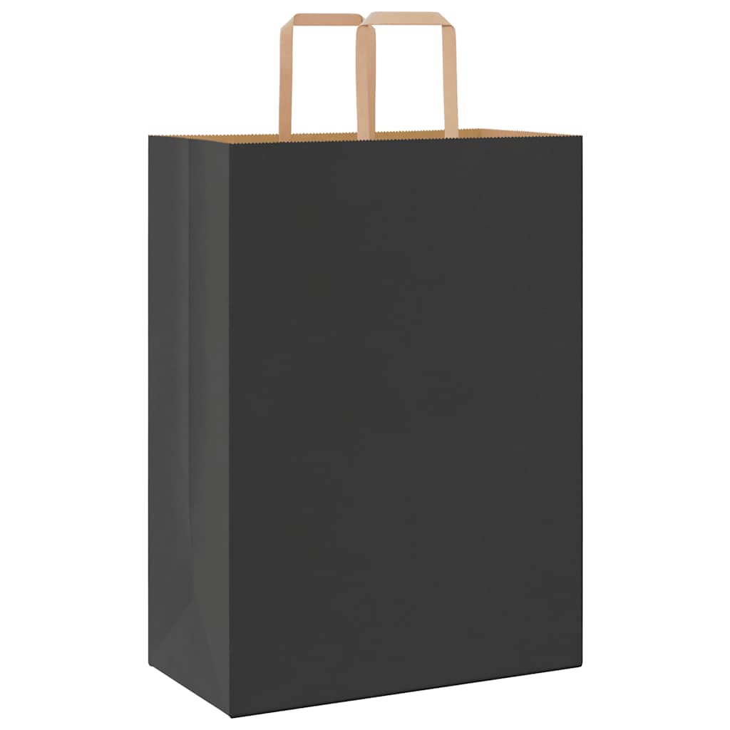 Paper Bags 50 pcs with Handles Black 32x17x44 cm