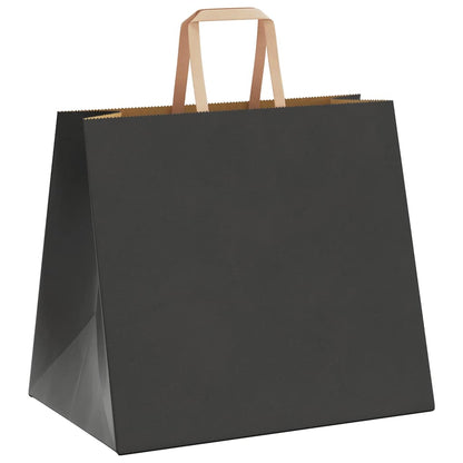 Paper Bags 50 pcs with Handles Black 32x22x28 cm