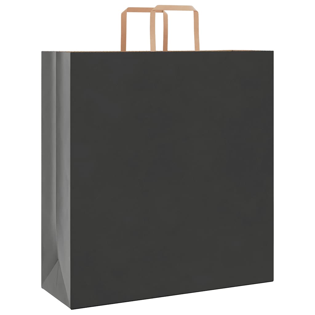 Paper Bags 50 pcs with Handles Black 45x17x48 cm