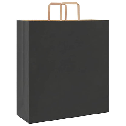 Paper Bags 50 pcs with Handles Black 45x17x48 cm
