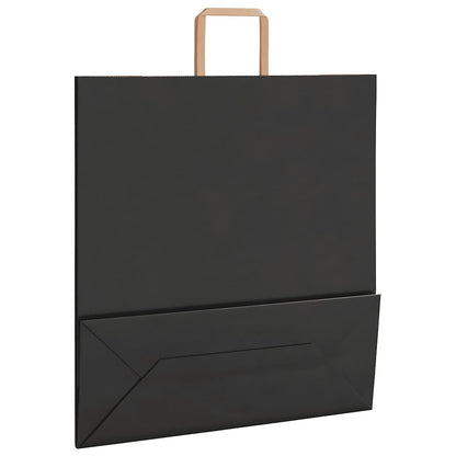 Paper Bags 50 pcs with Handles Black 45x17x48 cm