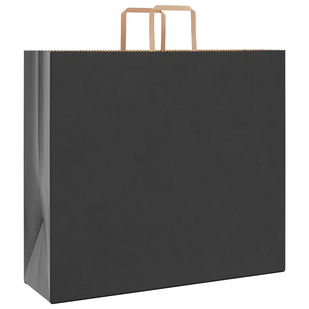 Paper Bags 50 pcs with Handles Black 54x15x49 cm