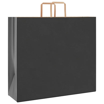 Paper Bags 50 pcs with Handles Black 54x15x49 cm