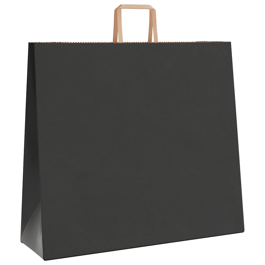 Paper Bags 50 pcs with Handles Black 54x15x49 cm