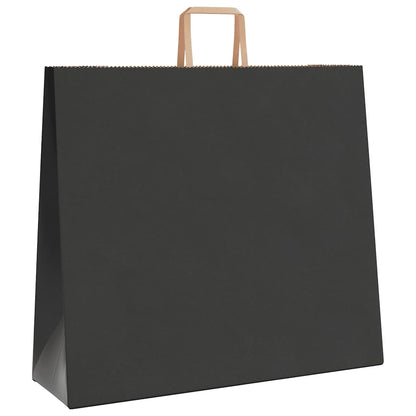 Paper Bags 50 pcs with Handles Black 54x15x49 cm