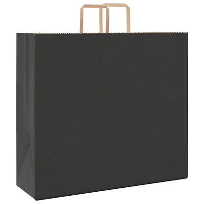 Paper Bags 50 pcs with Handles Black 54x15x49 cm