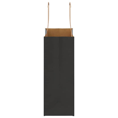 Paper Bags 250 pcs with Handles Black 18x8x22 cm