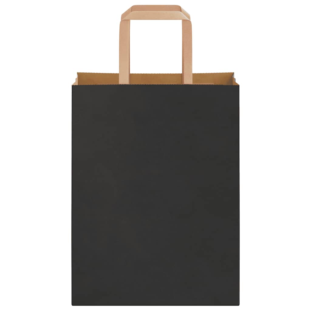 Paper Bags 250 pcs with Handles Black 21x11x28 cm