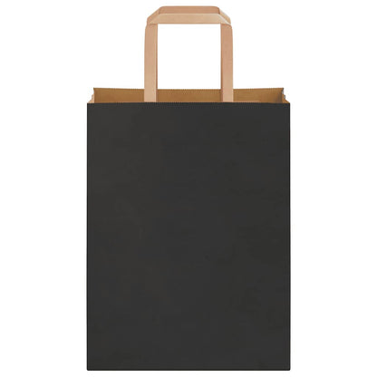 Paper Bags 250 pcs with Handles Black 21x11x28 cm