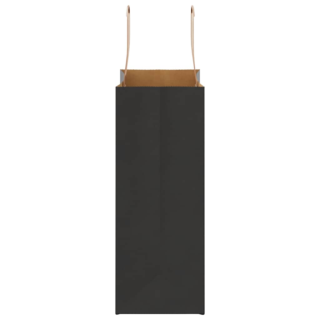 Paper Bags 250 pcs with Handles Black 21x11x28 cm