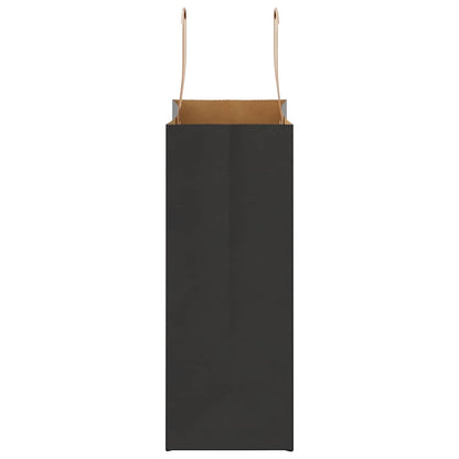 Paper Bags 250 pcs with Handles Black 21x11x28 cm