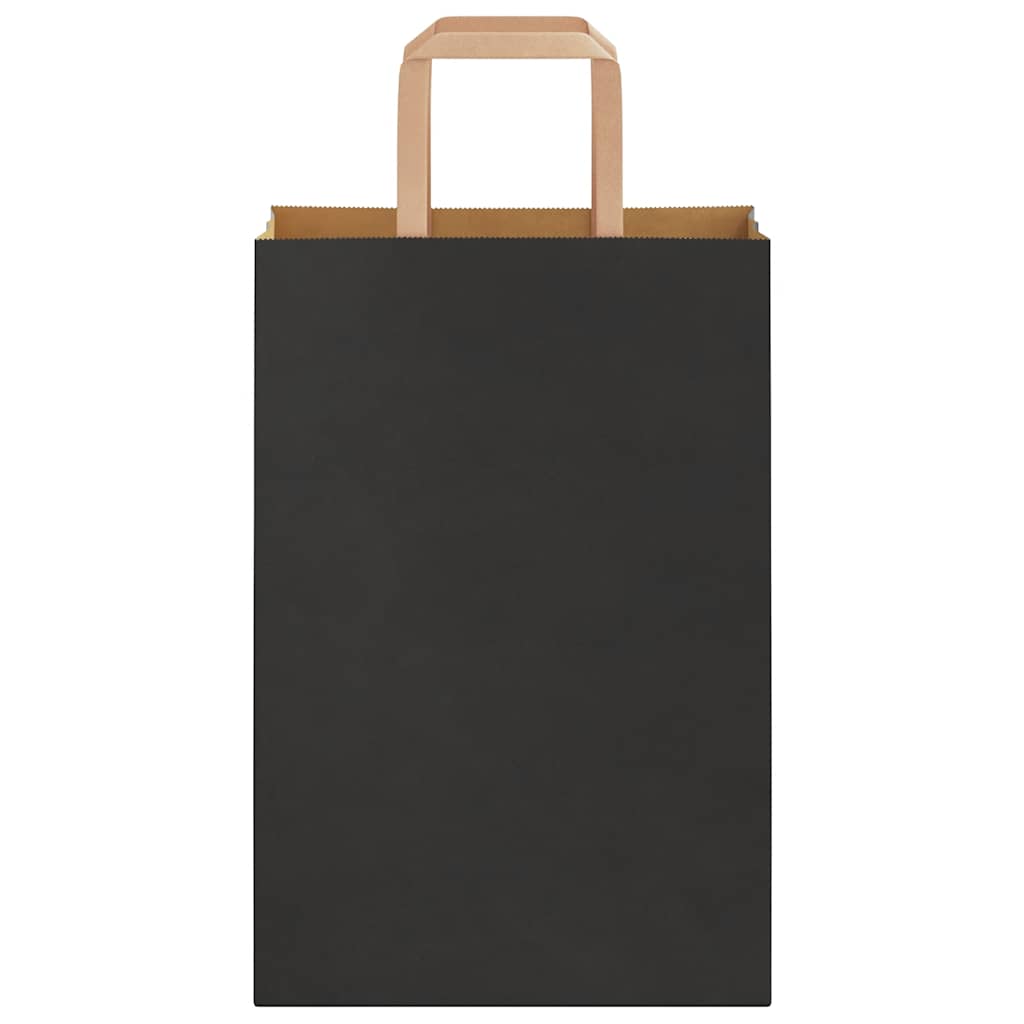 Paper Bags 250 pcs with Handles Black 21x11x31 cm