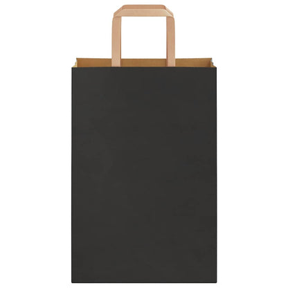 Paper Bags 250 pcs with Handles Black 21x11x31 cm
