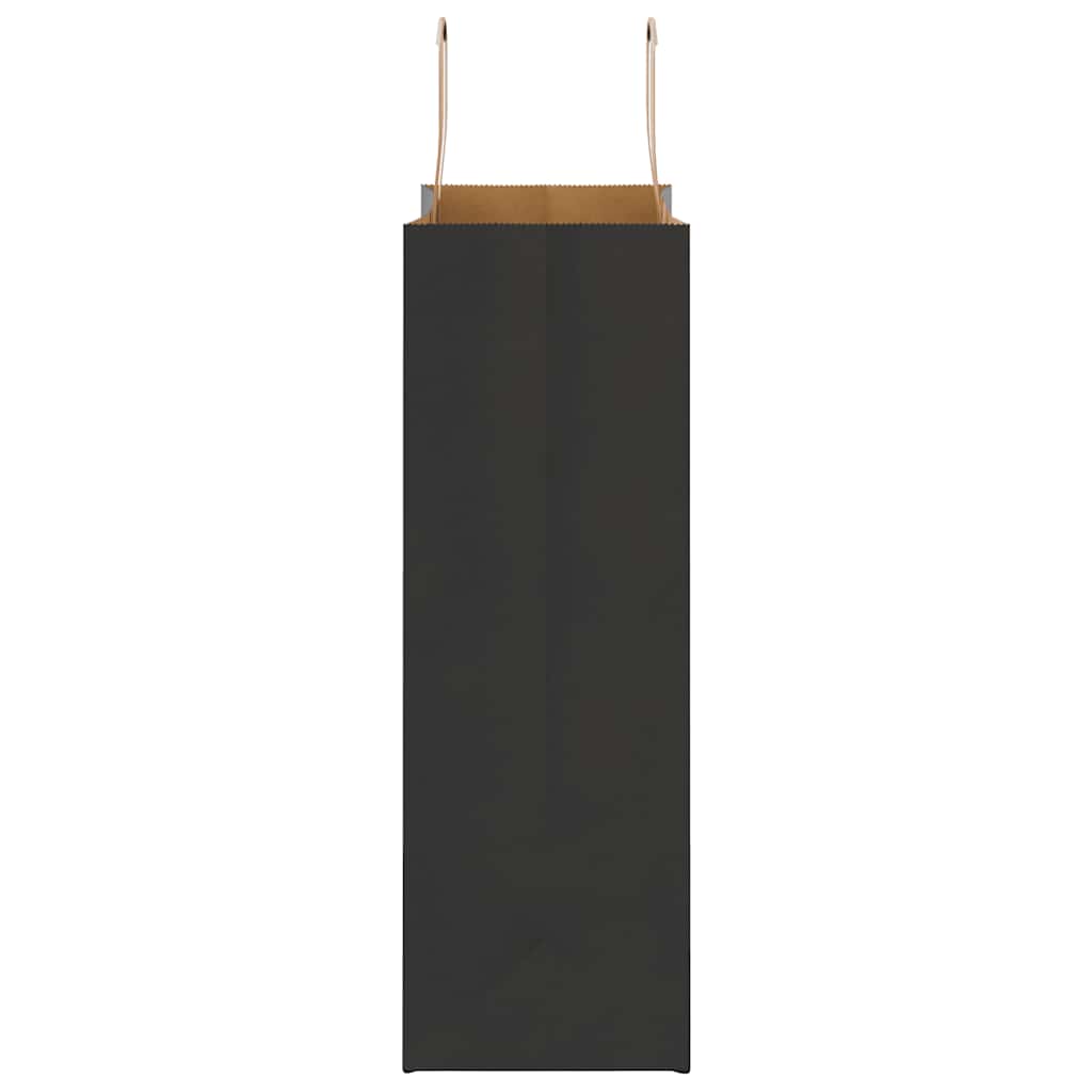 Paper Bags 250 pcs with Handles Black 26x12x35 cm