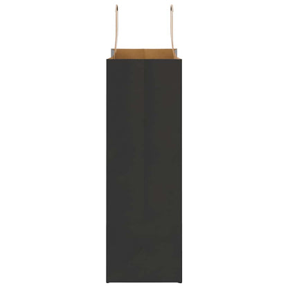 Paper Bags 250 pcs with Handles Black 26x12x35 cm