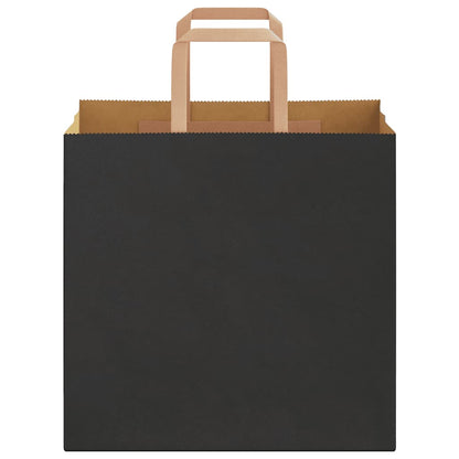 Paper Bags 250 pcs with Handles Black 26x17x25 cm