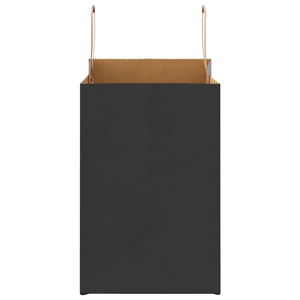 Paper Bags 250 pcs with Handles Black 26x17x25 cm