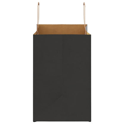Paper Bags 250 pcs with Handles Black 26x17x25 cm