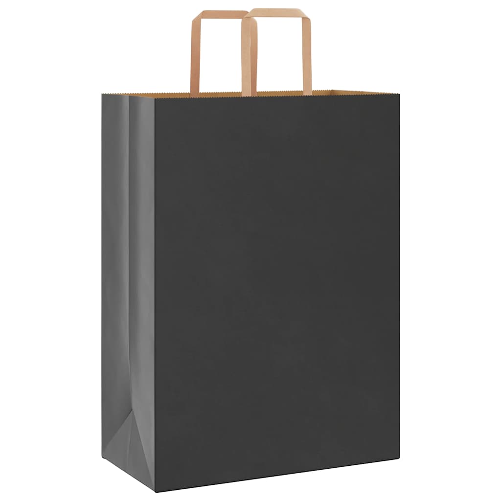 Paper Bags 250 pcs with Handles Black 32x17x44 cm
