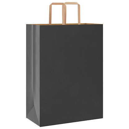 Paper Bags 250 pcs with Handles Black 32x17x44 cm