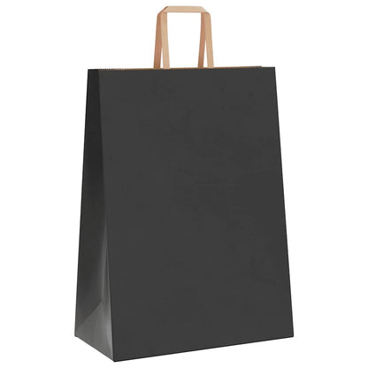 Paper Bags 250 pcs with Handles Black 32x17x44 cm
