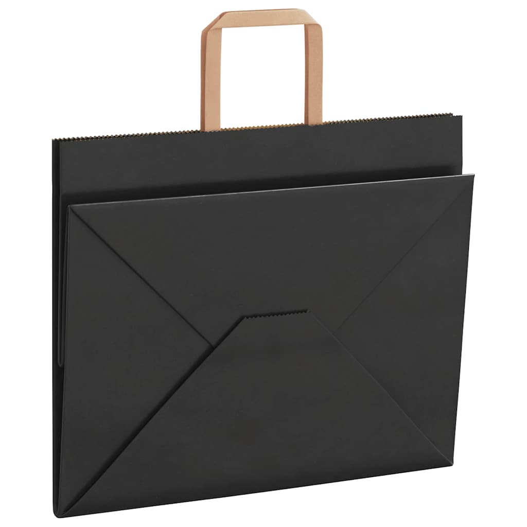 Paper Bags 250 pcs with Handles Black 32x22x24 cm