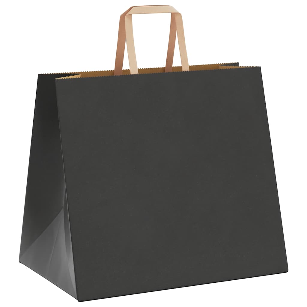 Paper Bags 250 pcs with Handles Black 32x22x28 cm