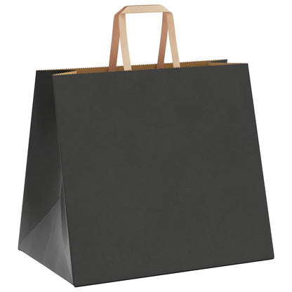 Paper Bags 250 pcs with Handles Black 32x22x28 cm