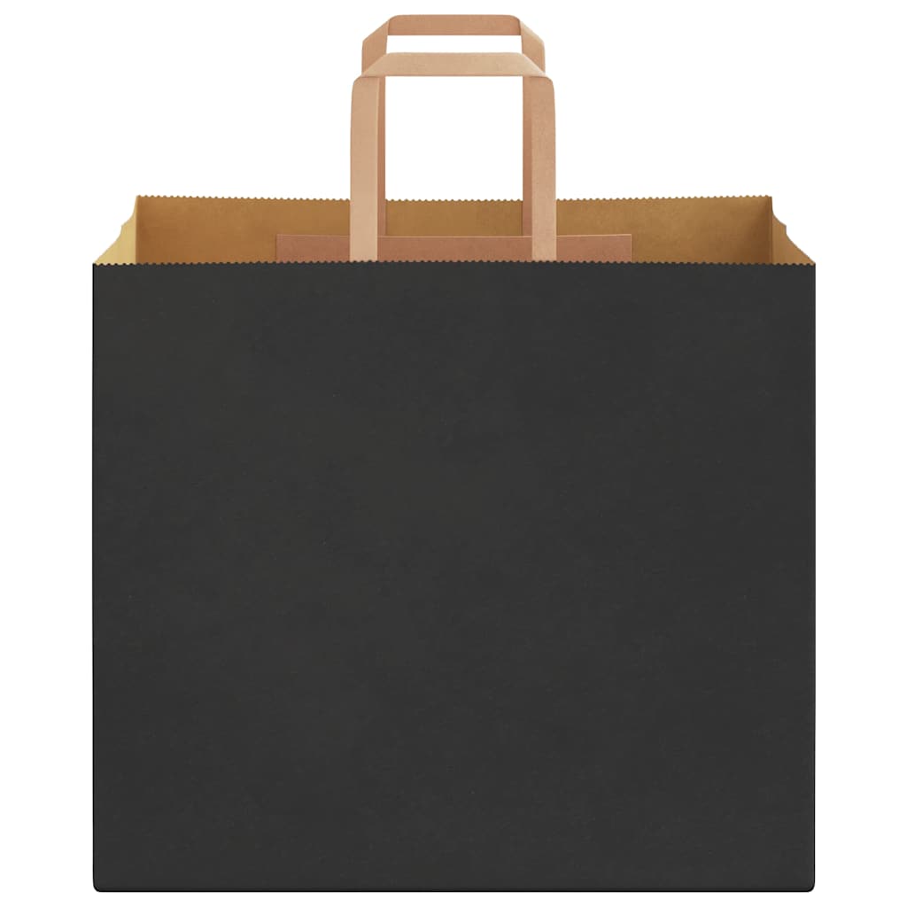 Paper Bags 250 pcs with Handles Black 32x22x28 cm
