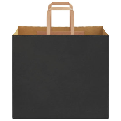 Paper Bags 250 pcs with Handles Black 32x22x28 cm